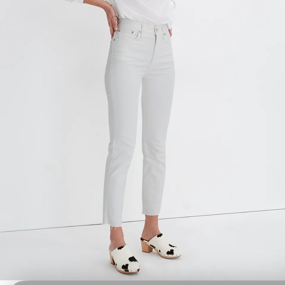 Madewell The Perfect Vintage Jean in Tile White: Raw-Hem Edition